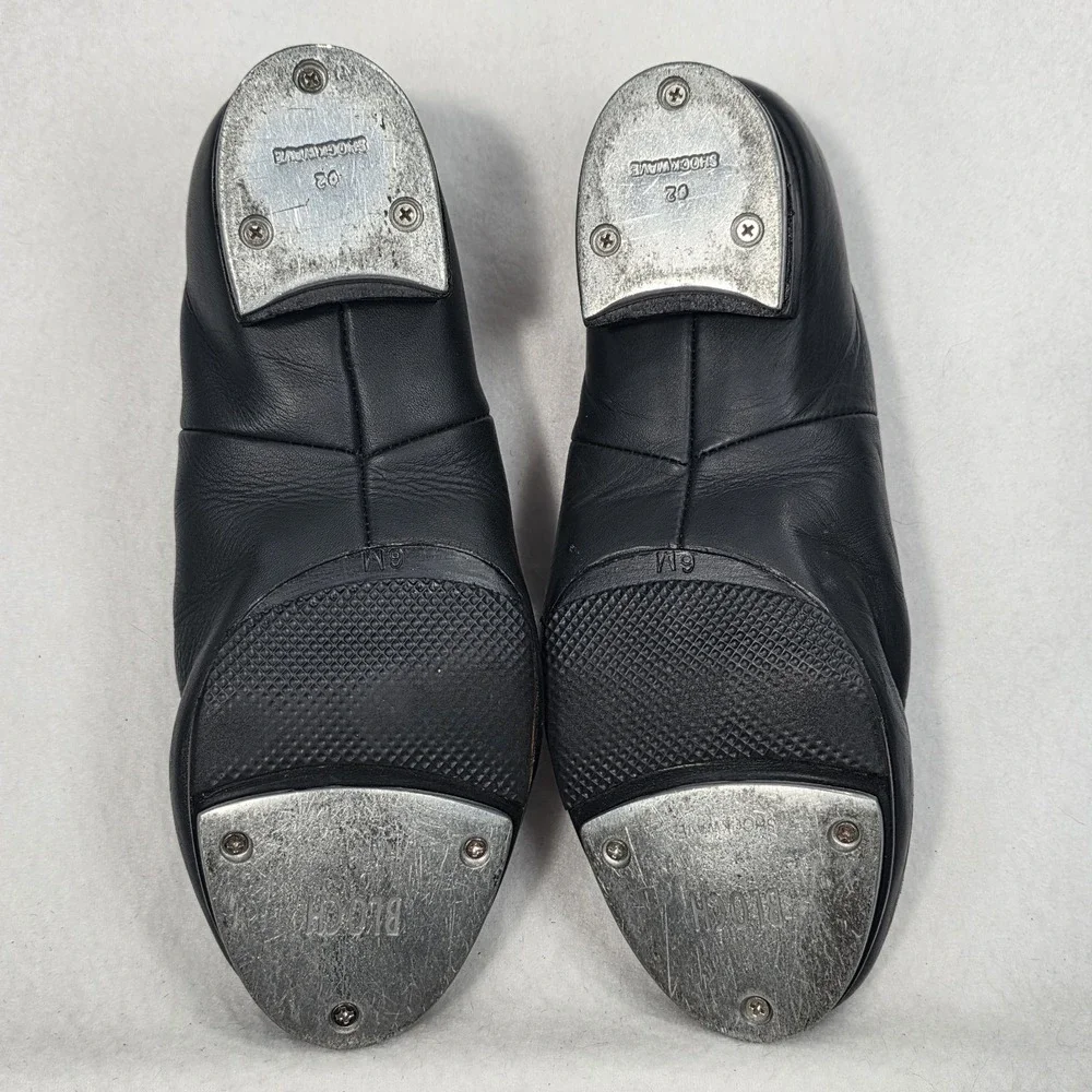 Bloch Tap Dancing Shoes Shockwave #2 Black Leather Lace Up Women's Size 6M